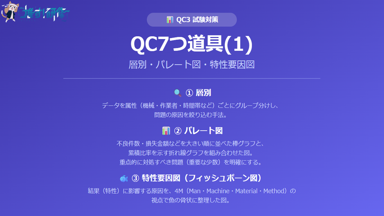 QC3試験対策 - QC7つ道具(1)を徹底解説 アイキャッチ画像