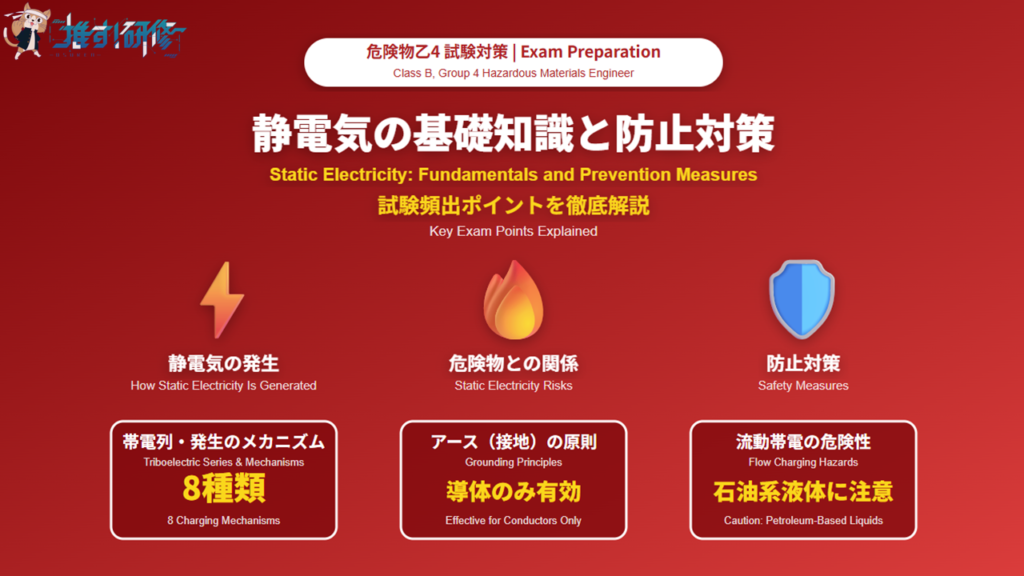 危険物乙4 静電気の基礎知識と防止対策 アイキャッチ画像