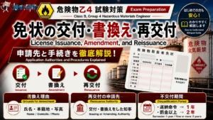 危険物乙4 免状の交付・書換え・再交付 申請先と手続き アイキャッチ画像