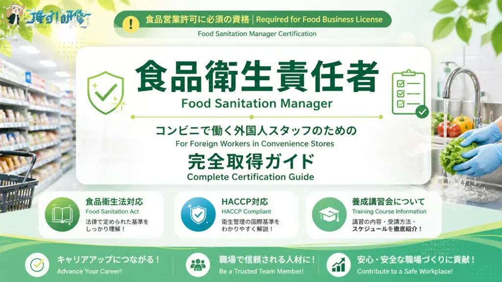 コンビニで働く外国人スタッフのための食品衛生責任者 完全取得ガイド