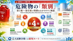 危険物乙4で覚えるべき類別とは 第1類から第6類の特徴をわかりやすく解説 アイキャッチ画像