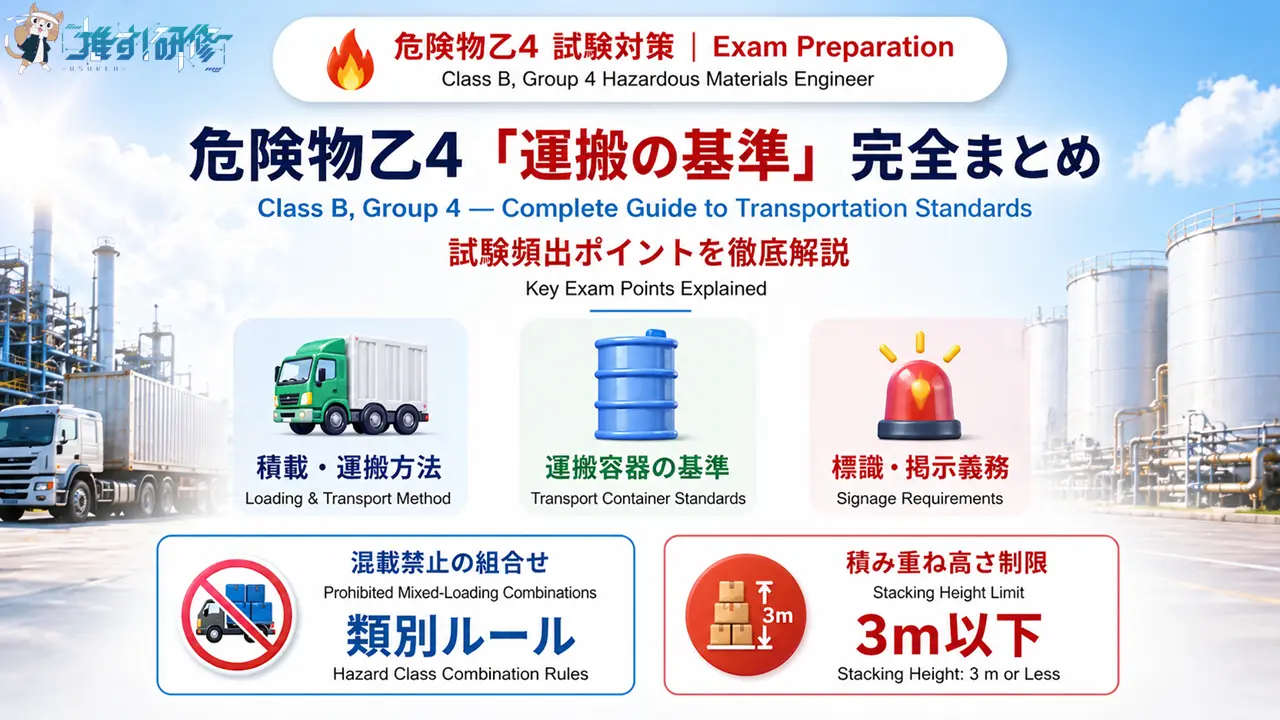 危険物乙4 運搬の基準を徹底解説 アイキャッチ画像