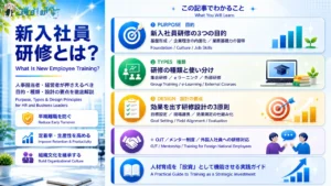 新入社員研修とは？人事担当者・経営者が押さえるべき目的・種類・設計の要点を徹底解説 アイキャッチ画像