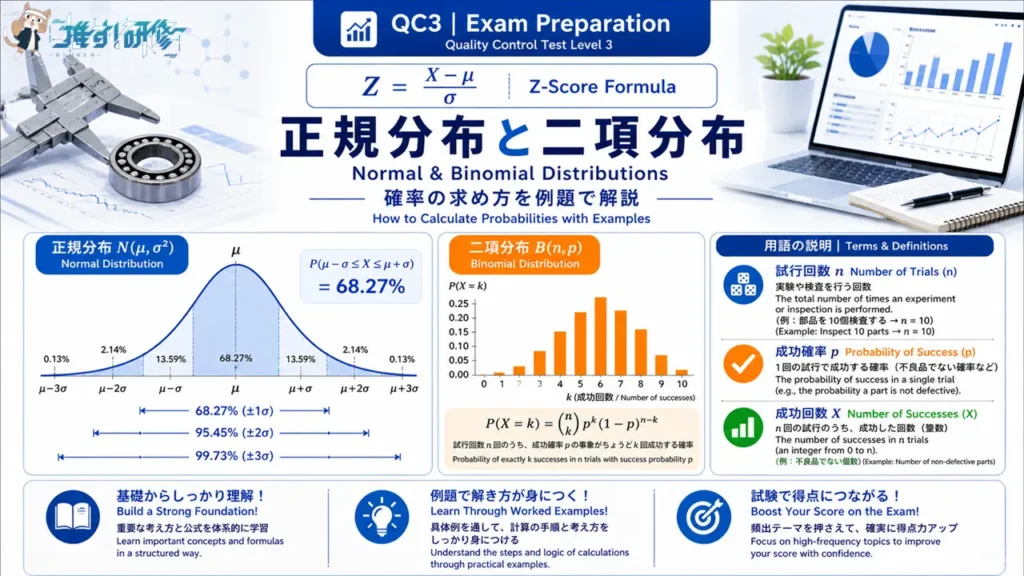 QC3 正規分布と二項分布の理解 アイキャッチ画像